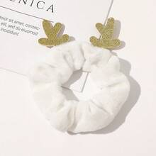 6入組全新聖誕風格蝴蝶結彈性髮帶,馴鹿絨面蝴蝶結頭飾 - 彩色 - 查看 9