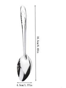 5pcs Stainless Steel Miniature Rose Flower Dessert Spoons, Watermelon & Fruit Scoop, Takeaway Gift, Household & Outdoor Use
