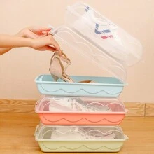 Nhựa trong suốt Giày Hộp Lưu trữ Tủ Loại ngăn kéo Giá để giày Đối với Hộp đựng giày - Màu xanh lam - Xem 10