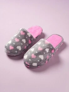 KooGiiHee 女式冬季時尚心形保暖室內拖鞋 - 灰色 - 查看 3