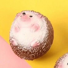 1pc Hedgehog Squeeze Stress Relief Ball, Slow Rising Squishy Toy, Random Design Paper Box Packaging, Cute Animal Gift - Coffee Brown - View 7
