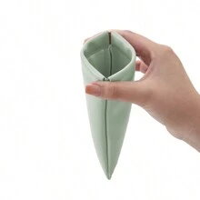 LEHUO Travel 1個眼鏡和太陽鏡收納袋,配有清潔布化妝包,化妝品收納組織袋pu皮革材質 - 綠色 - 查看 8