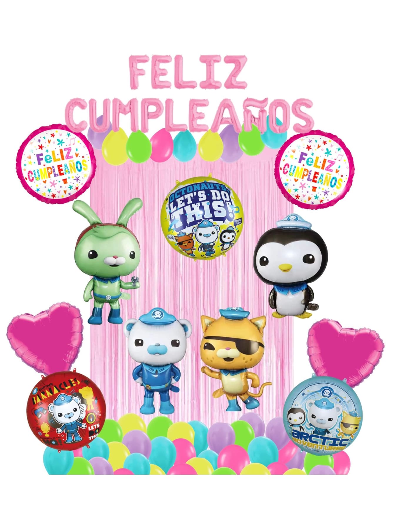 Octonauts Sea Balloons Birthday Party Decoration Kit - Pink - View 1