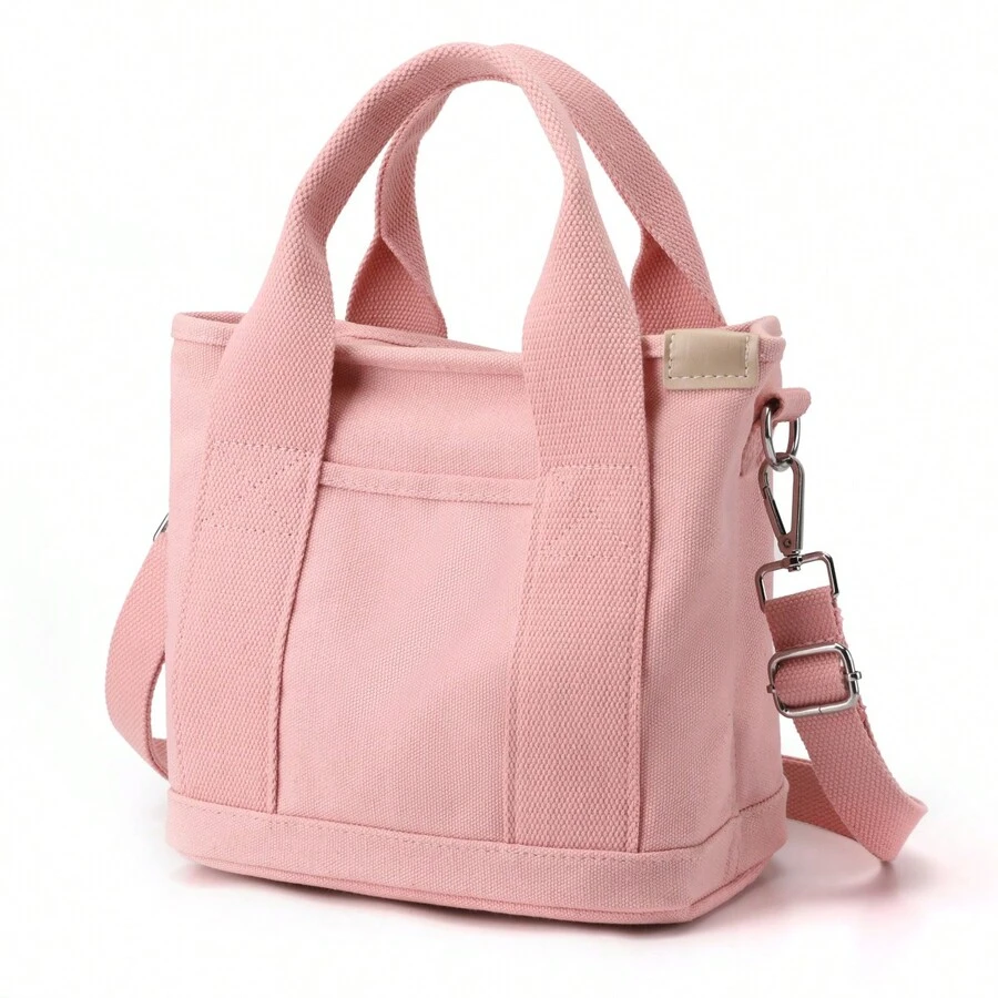 一件粉色日系帆布千層包拉鍊款多隔層手提包饅頭袋女士單肩包斜跨小包