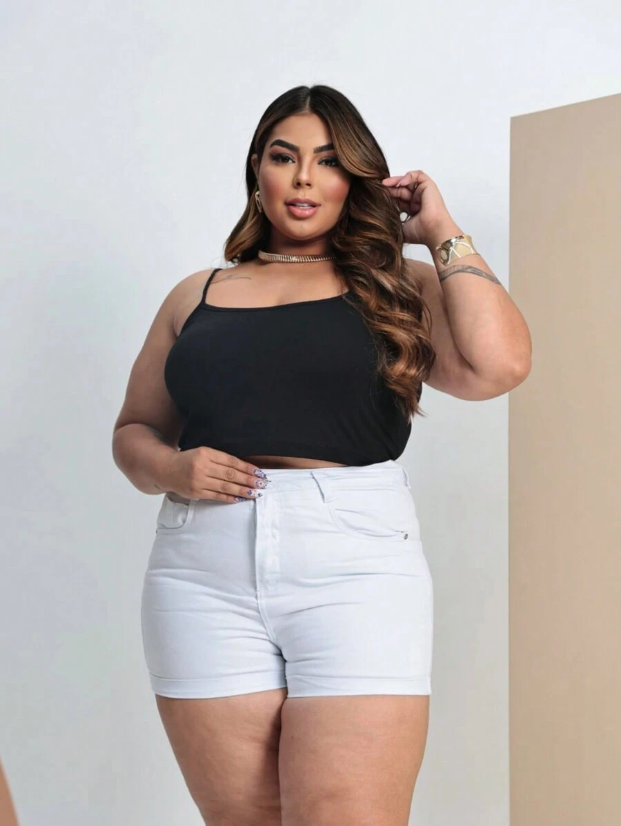 Top Blusinha Cropped Com Alça Plus Size