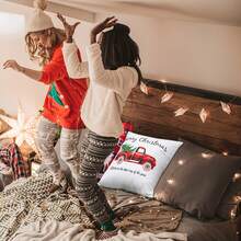 4pcs/set Christmas Decorative Pillow Covers Made Of Holland Velvet For Living Room, Festive Plaid Square Cushion Covers For Sofa - Christmas 04 - View 7