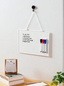 1pc A4 Size Dry Erase Board With String For Wall Small Dry Erase Whiteboard Hanging Whiteboard With 3pcs Magnetic Wipe Off Markers Pens For Kids Erasable Message Writing Drawing School & Home Supplies Back To School