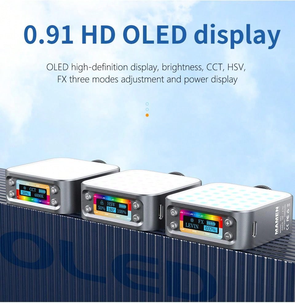 Portable RGB Video Light for Photography, 5W 360°Full Color Double ...