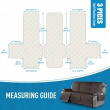 1/2/3 Seat Waterproof Recliner Sofa Cover, Non Slip Recliner Chair Covers, Washable Reclining Couch Cover Outdoor Cushion Covers Garden Furniture Protector With Elastic Straps Pocket For Pets, Cats, Dogs Chocolate Brown - 巧克力棕 - 查看 11