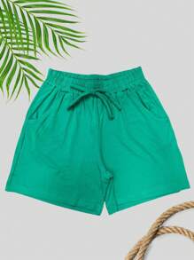 Plus Size Shorts - Màu xanh Bạc hà - Xem 1