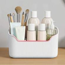 1pc Desktop Cosmetic Organizer, Bathroom Tabletop Storage Box For Cosmetics And Toiletries,Room,Home,Bedroom,Bathroom,House,Pink Room,Living Room Decor,Travel Stuff,Gift Bag,Gifts For Mom,Dad,Men,Friends,Teacher,Birthday,Wedding,Desk,Shelves,Accessories,Gift Boxes,Funny Gift,Storage,Makeup Brush Holder