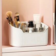1pc Desktop Cosmetic Organizer, Bathroom Tabletop Storage Box For Cosmetics And Toiletries,Room,Home,Bedroom,Bathroom,House,Pink Room,Living Room Decor,Travel Stuff,Gift Bag,Gifts For Mom,Dad,Men,Friends,Teacher,Birthday,Wedding,Desk,Shelves,Accessories,Gift Boxes,Funny Gift,Storage,Makeup Brush Holder