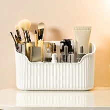1pc Desktop Cosmetic Organizer, Bathroom Tabletop Storage Box For Cosmetics And Toiletries,Room,Home,Bedroom,Bathroom,House,Pink Room,Living Room Decor,Travel Stuff,Gift Bag,Gifts For Mom,Dad,Men,Friends,Teacher,Birthday,Wedding,Desk,Shelves,Accessories,Gift Boxes,Funny Gift,Storage,Makeup Brush Holder