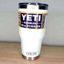 VASO Termo TIPO YETI blanco  para Cafe de 887 ml/30 oz, Taza de café con Tapa de Acero Inoxidable Termoaislante - Blanco - Ver 1