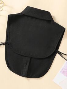 1件女士黑色簡約時尚重繡拆卸式領子,半身襯衫領飾 - 黑色 - 查看 2