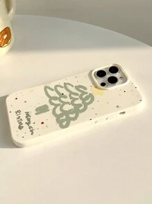 Gucadi白色圈狀聖誕樹緞帶設計，節慶氛圍，女孩雪花緞帶聖誕樹新款電話殼，適用於iPhone 15/14/13/12/11 - 彩色 - 查看 4