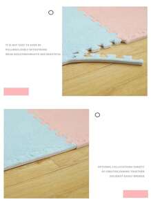 10入組家用拼接地毯磁磚,客廳和臥室泡沫拼圖地墊,適用於爬行嬰兒、行走學習、商業和辦公空間地毯,防塵,可拆卸和調整,紅色