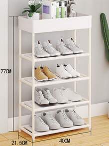 Zapatero de gran capacidad de 5 niveles para más de 20 pares de zapatos, con estante de almacenamiento superior, zapatero para la entrada de la sala de estar dormitorio, organizador de ahorro de espacio - Blanco - Ver 1
