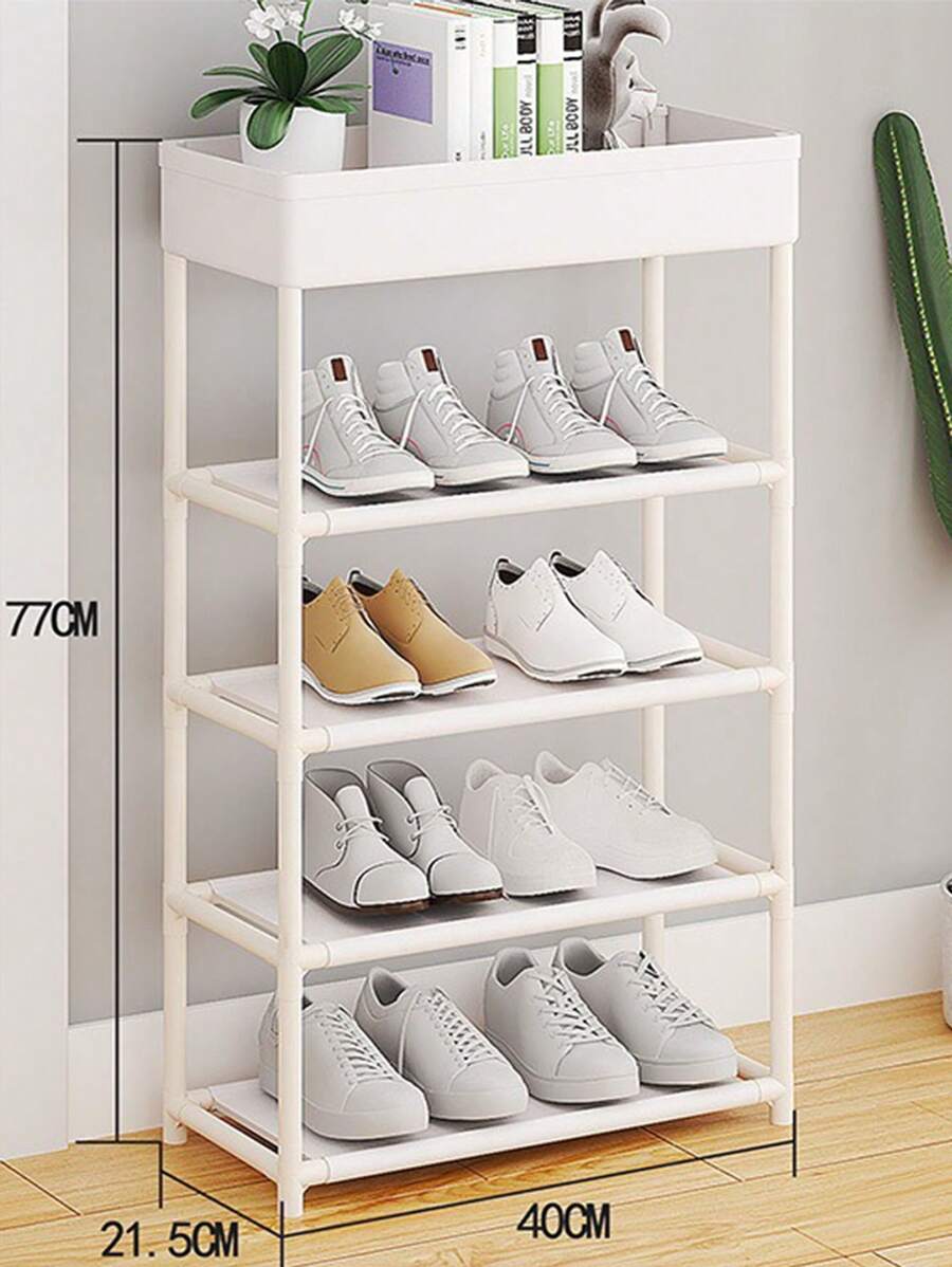 Zapatero de gran capacidad de 5 niveles para más de 20 pares de zapatos, con estante de almacenamiento superior, zapatero para la entrada de la sala de estar dormitorio, organizador de ahorro de espacio - Blanco - Ver 1