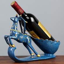 European Style Creative & Noble & Fashionable Blue Deer-shaped Modern Wine Cabinet Decoration Craft Wine Rack Suitable For Home Use - Blue - View 4
