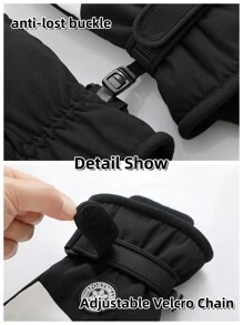 Barmans 1 雙運動防風防水觸控螢幕女式滑雪手套,黑色