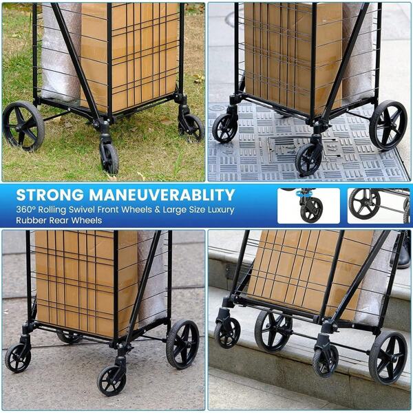 [2023 Upgrade] Large Shopping Cart for Groceries, 280 lbs Heavy Duty
