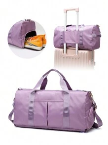 1 件时尚旅行行李袋、健身包、过夜行李袋、服装袋、周末包、多功能带鞋隔层、干湿分离、便携大容量、适合旅行、度假、学校、商务、大学、户外、男女通用经典优雅尼龙休闲包，也适合学生包用于学校配件学校用品