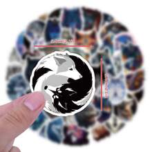60PCS Wolf Stickers Animal Stickers Wolf Decal Wolf Gifts Wolf Stuff Vinyl Waterproof Stickers For Water Bottle,Computer,Laptop,Phone,Luggage,Notebook,Sticker Pack,Therian Tail,Dragon Sticker - Multicolor - View 4