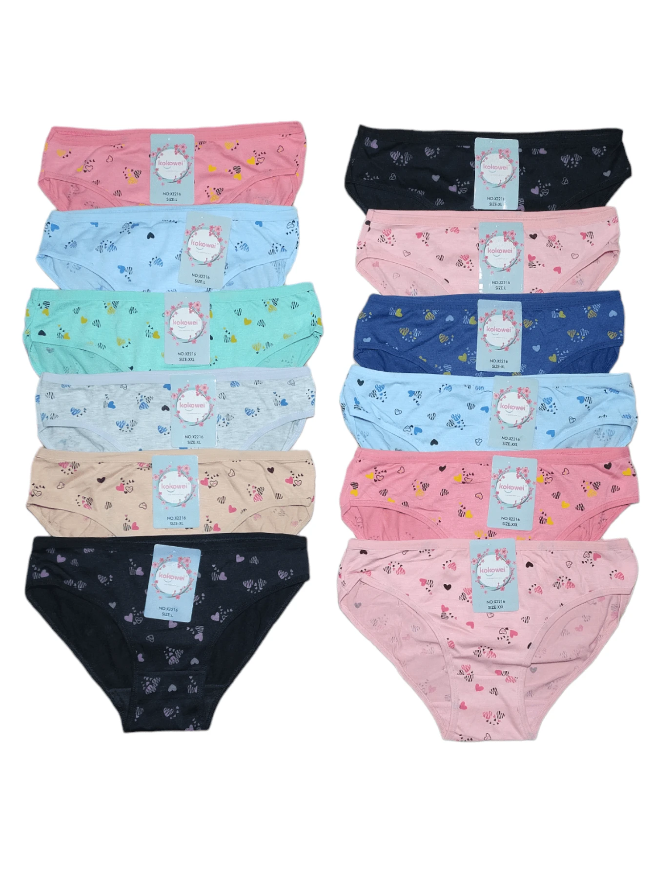 12 Piezas De Pantaleta De Algodon Para Dama, Se Envia En Tallas y Colores Varios ( Tallas L, XL, XXL ) - Multicolor - Ver 1