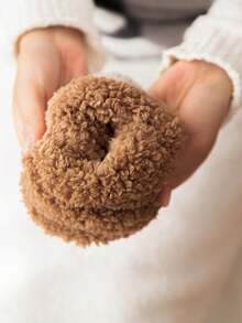 1 Pair Pack Women's Men's Plush Slipper Socks Comfortable And Soft - Coffee Brown - View 8