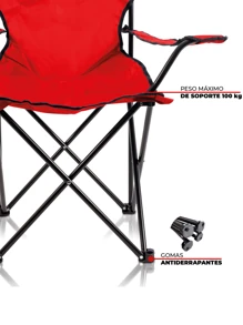 Sillas Plegables Para Camping - Rojo - Ver 3