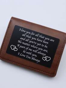 1 件錢包卡,給男朋友的禮物,給丈夫的禮物,給女朋友的禮物,給妻子的禮物,生日禮物,聖誕禮物,週年紀念禮物,激光雕刻卡 - 黑色 - 查看 3