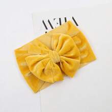 Châu Âu và Châu Mỹ Đơn giản Màu thuần Nhung Nơ Phụ kiện tóc Đối với Trẻ em , Hàn Quốc Nhung Thiên nga Em bé Dây buộc tóc , Giữ Ấm In Mùa thu Và Mùa Đông - Màu vàng - Xem 5