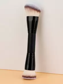 RANCAI 1pc Double-ended Foundation Brush & Contour Brush Multipurpose Makeup Tool, Black - Black - View 8
