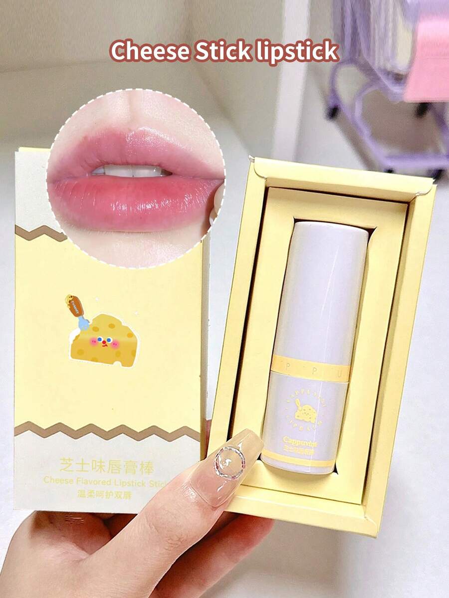 Cappuvini Dưỡng ẩm Lâu dài Son dưỡng môi Gậy , Chống nứt nẻ , Chống lão hóa , Không nhờn , Với Có thể mang đi Thiết kế - Màu vàng - Xem 1