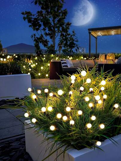 6/8/10 LED soldrivna vindklockor med eldfluga, vattentäta utomhuslampor med eldfluga, soldrivna flimrande lampor för trädgård, uteplats, trädgård, landskapsdekor, lämplig för påsk, Thanksgiving, alla hjärtans dag-firanden