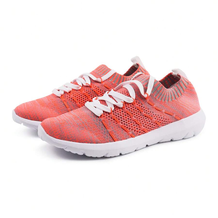 Kelway女鞋運動鞋 戶外越野跑鞋 運動舒適透氣時尚休閒運動鞋 徒步旅行登山鞋 色塊鞋帶輕量運動跑鞋