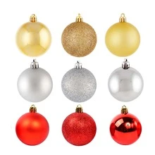 9入裝飾聖誕樹掛飾套裝,直徑6公分 - 紅色 - 查看 4