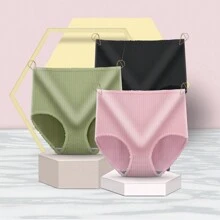 5 piezas Bragas menstruales de triángulo para mujer, a prueba de fugas, transpirables y cómodas Braguitas adaptables para la menstruación 5 piezas de ropa interior de algodón para mujer con forma de triángulo, cómoda ropa interior sólida de cintura media con letras, sin costuras  5 piezas de ropa interior de algodón para mujer con forma de triángulo, cómoda ropa interior sólida de cintura media con letras, sin costuras Paquete De 5 Bragas De Mujer Transpirables De Algodón Puro - Multicolor - Ver 6