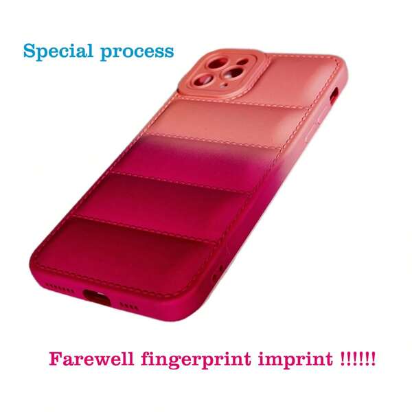 1pc Gradient Down Jacket Style Phone Case With Texture