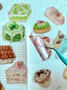 20pcs/pack Coffee & Sweet Dessert Themed Pet Stickers For Journaling, Scrapbooking, And Photo Album Diy Decoration - Multicolor - View 5