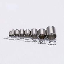 10pcs/pack 2-10mm Stainless Steel End Caps With Tassel Leather Cord Clasps For Diy Bracelet Making Findings - Rhodium - View 2