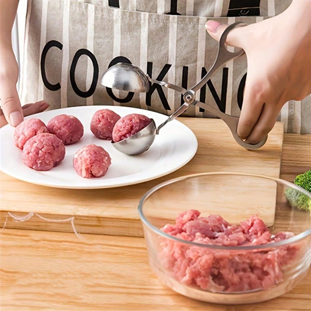 1pc Meat Ballers, Stainless Steel Nonstick Meatball Maker, Tongs, Cake