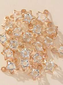 20入組/套水鑽星星DIY吊墜