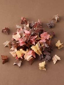 30入組女孩可愛的卡通花卉、星星、方塊形狀髮夾套裝 - 彩色 - 查看 2