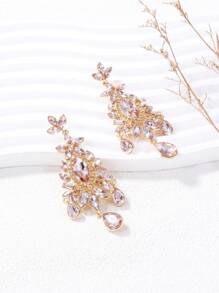 juran Hoa tai thả trang trí rhinestone - Hồng - Xem 2