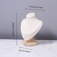 1 件木製項鍊展示架珠寶展示半身像、頸部模型適用於精品貿易展展覽櫥窗店 - 米色 - 查看 3