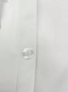 2入組男孩實色加厚長袖襯衫套裝，附領帶，適用於秋冬季節 - 白色 - 查看 6