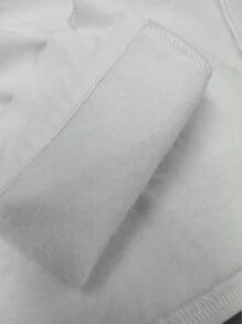 2入組男孩實色加厚長袖襯衫套裝，附領帶，適用於秋冬季節 - 白色 - 查看 8