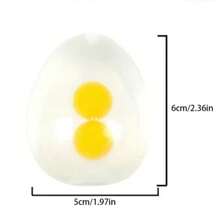 Simulation Squeeze Egg, Happy Adult Release, Creative Funny Press Undead Toys, Squeeze Undead, Double Egg Yolk Decompression Holiday Gifts - Yellow - View 2